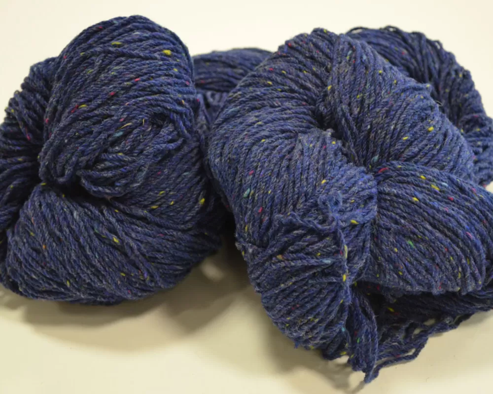 Online Aran Wool Knitting Hanks - Blue Fleck Aran Wool