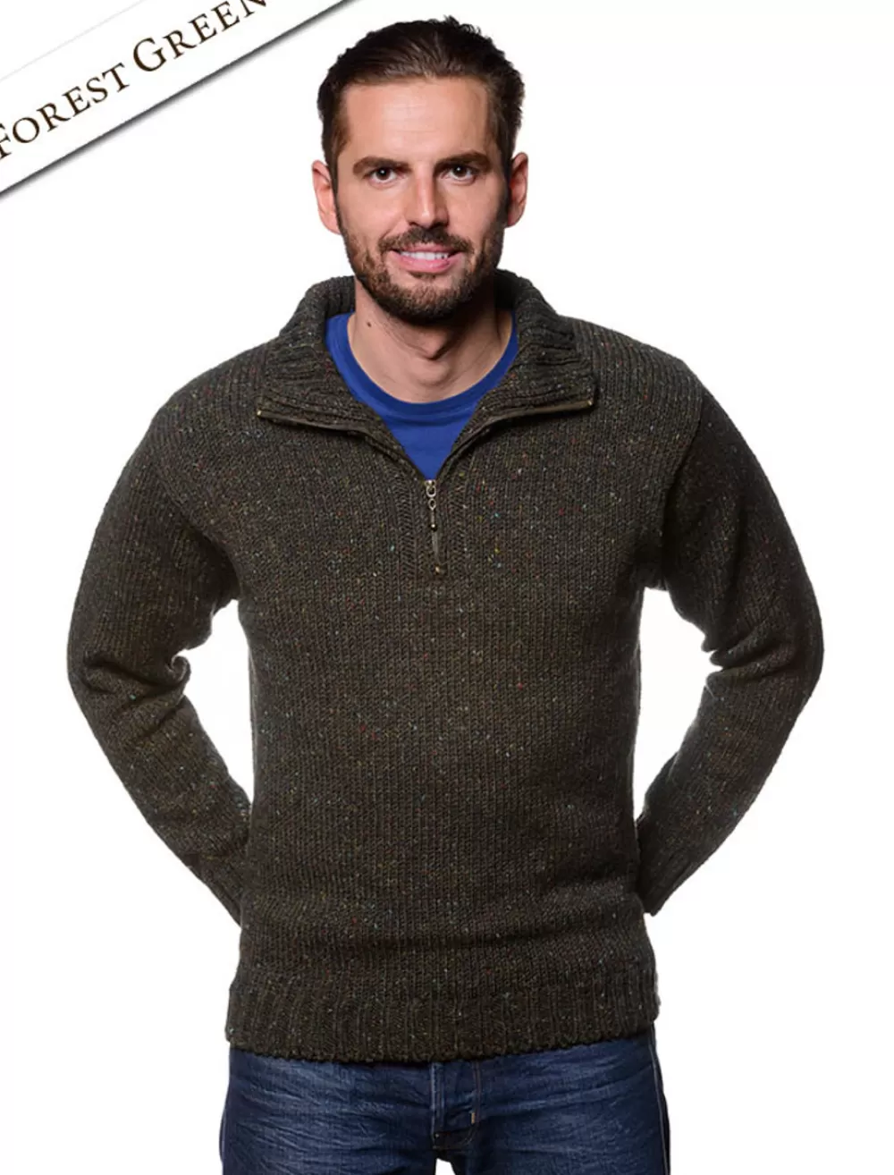 Discount Donegal Tweed Half Zip Sweater Sweaters