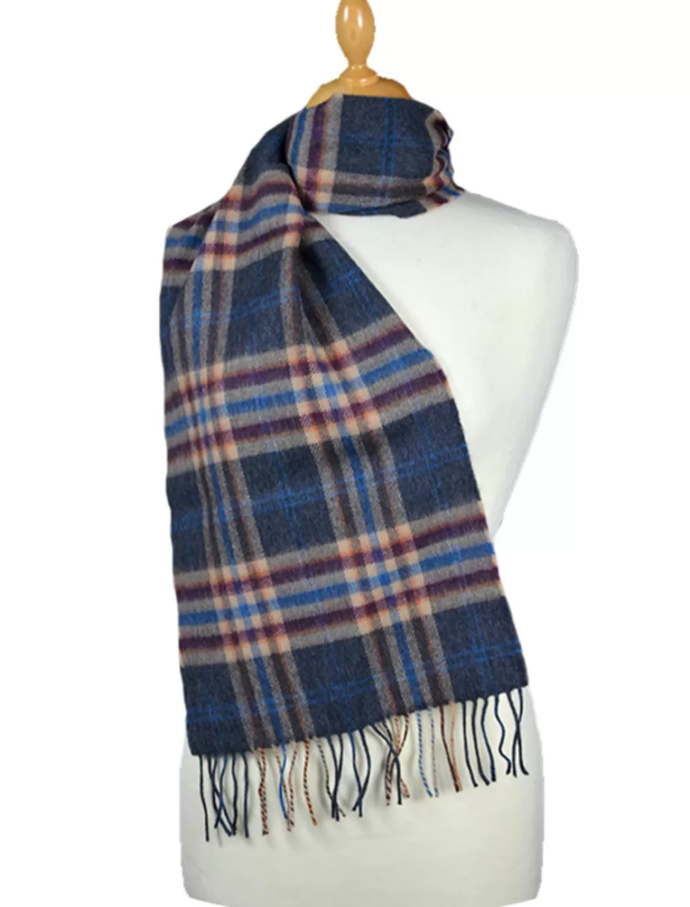 Discount Fine Merino Plaid Scarf - Grey Beige Cranberry Women Plaid & Tartan Scarves | Plaid & Tartan Scarves