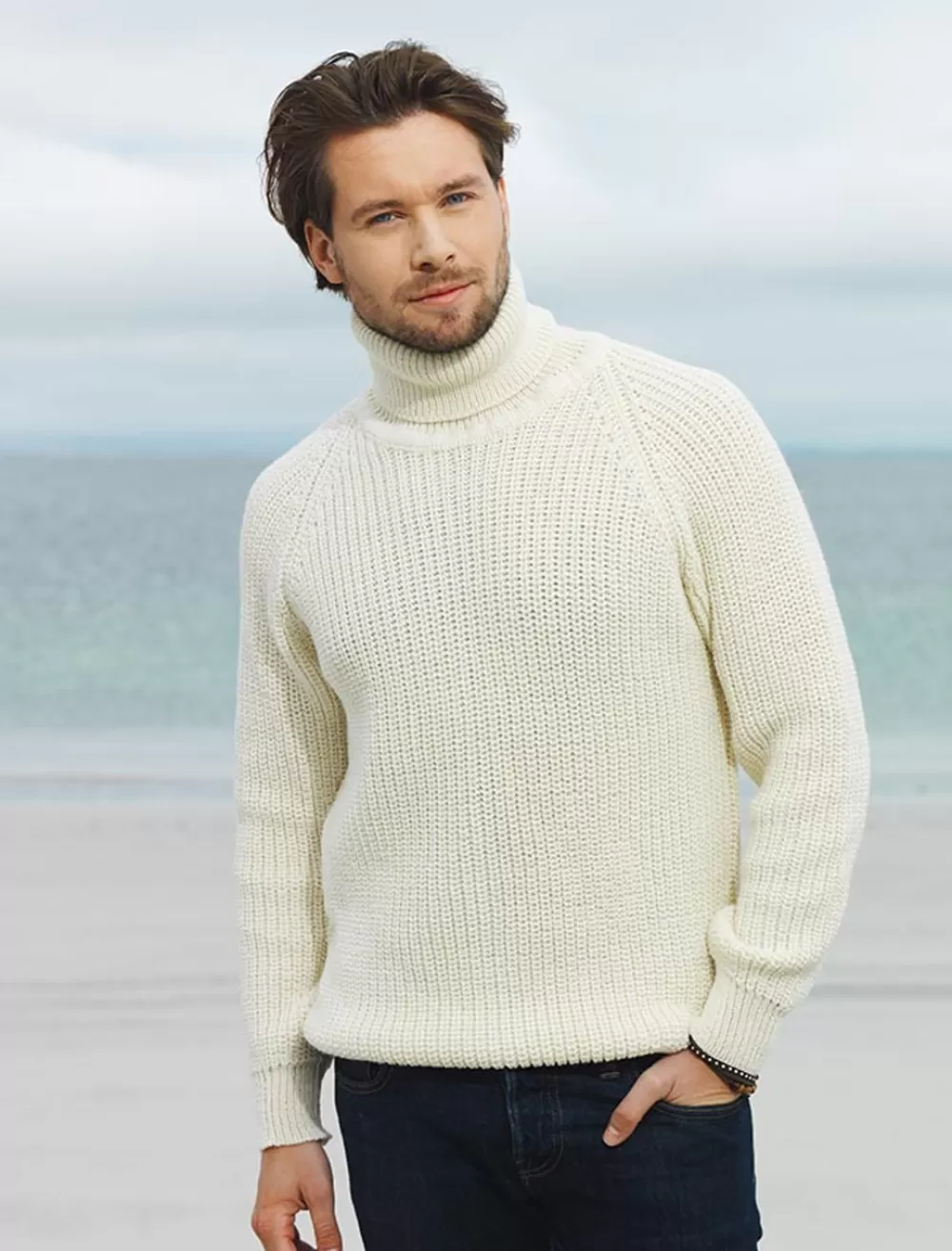 Outlet Fisherman's Merino Ribbed Turtleneck Sweater Sweaters