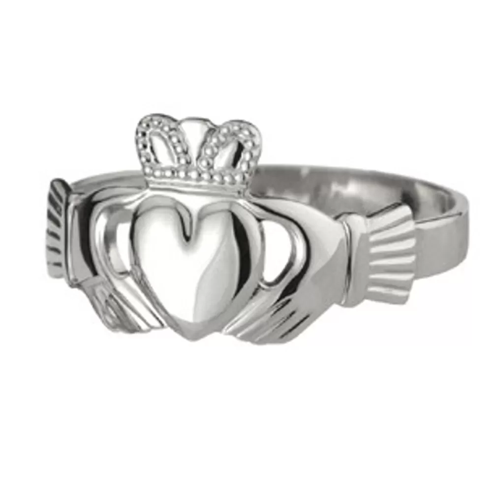 Discount Gents' Extra-Heavy Puffed-Heart Claddagh Ring Jewelry For Him