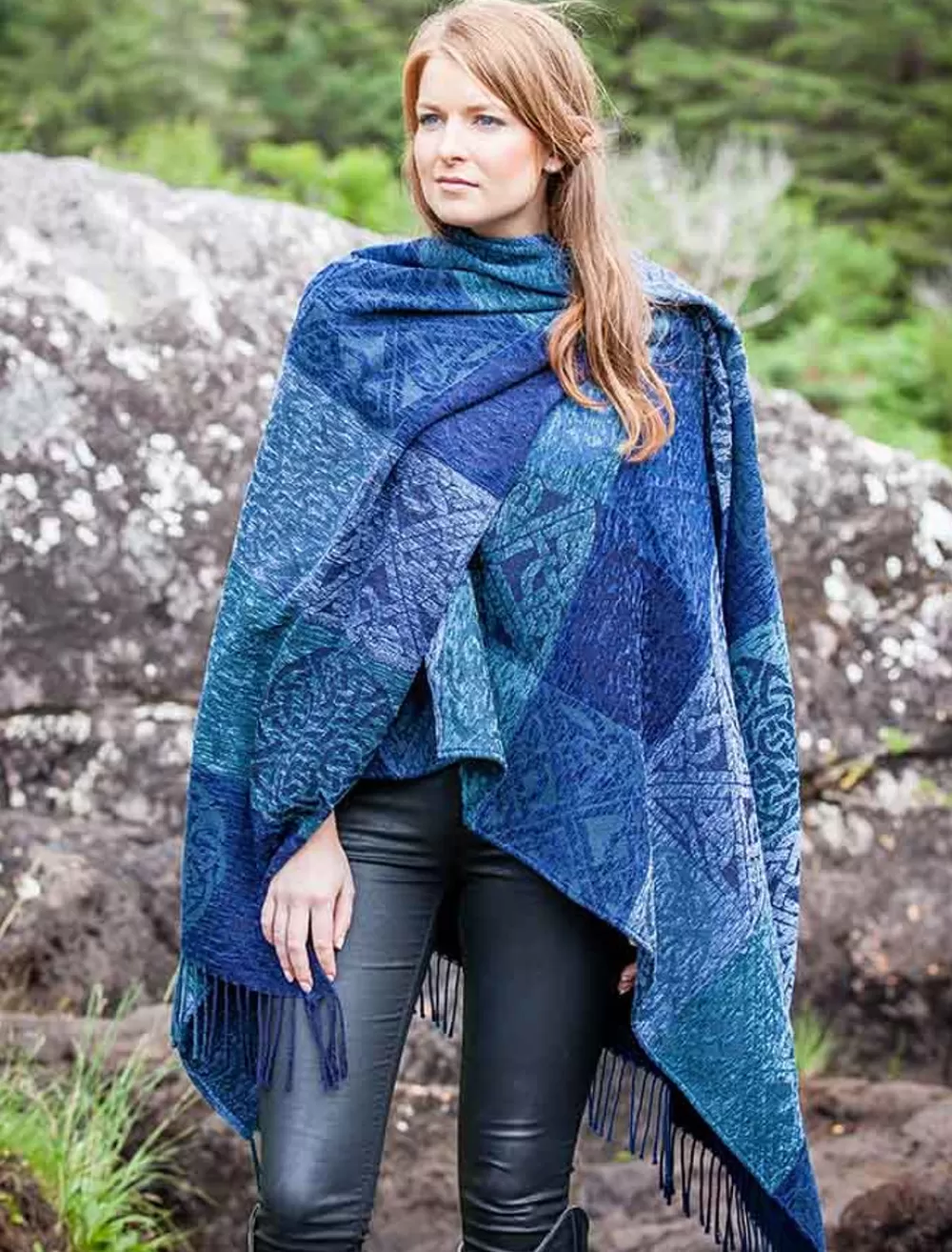 Fashion Celtic Knot Ruana Wrap Women Ponchos, Capes & Shawls