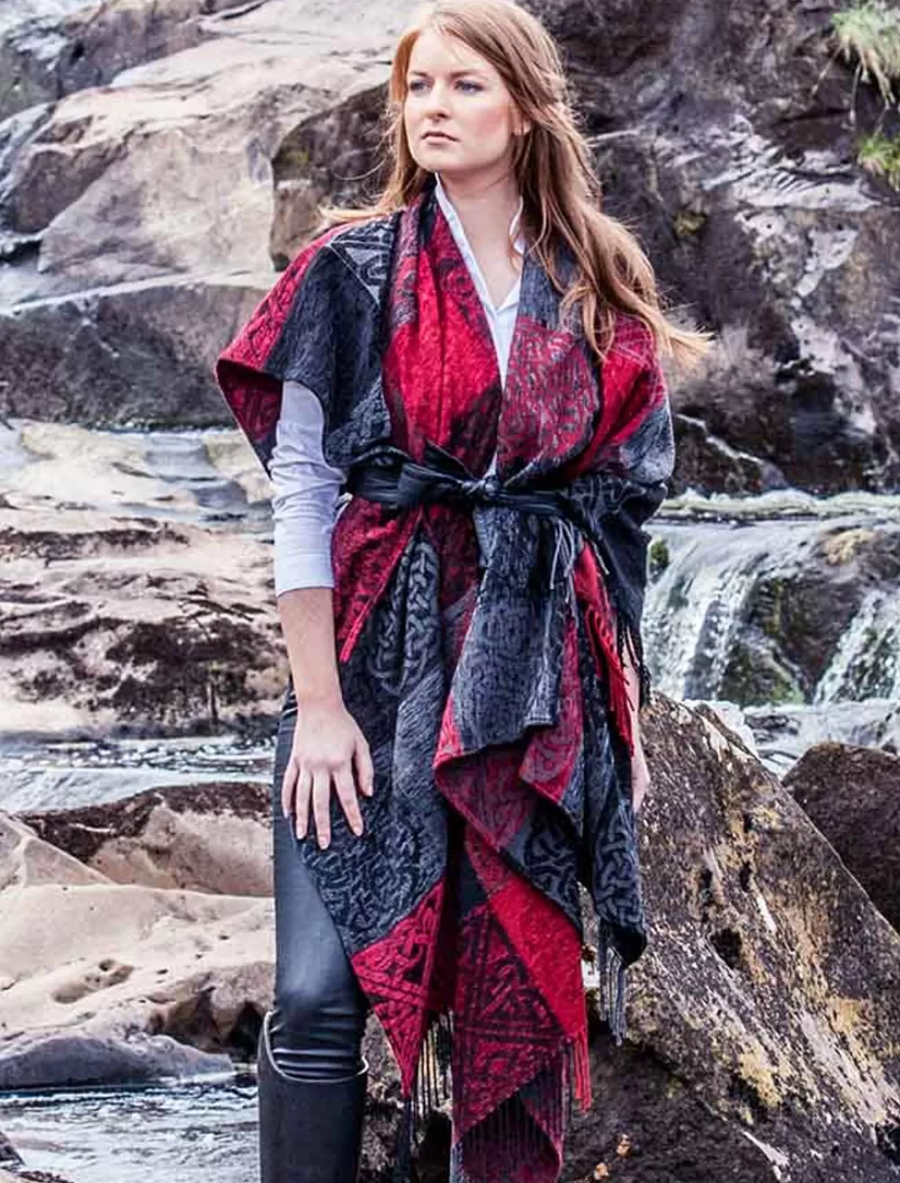 Fashion Celtic Knot Ruana Wrap Women Ponchos, Capes & Shawls