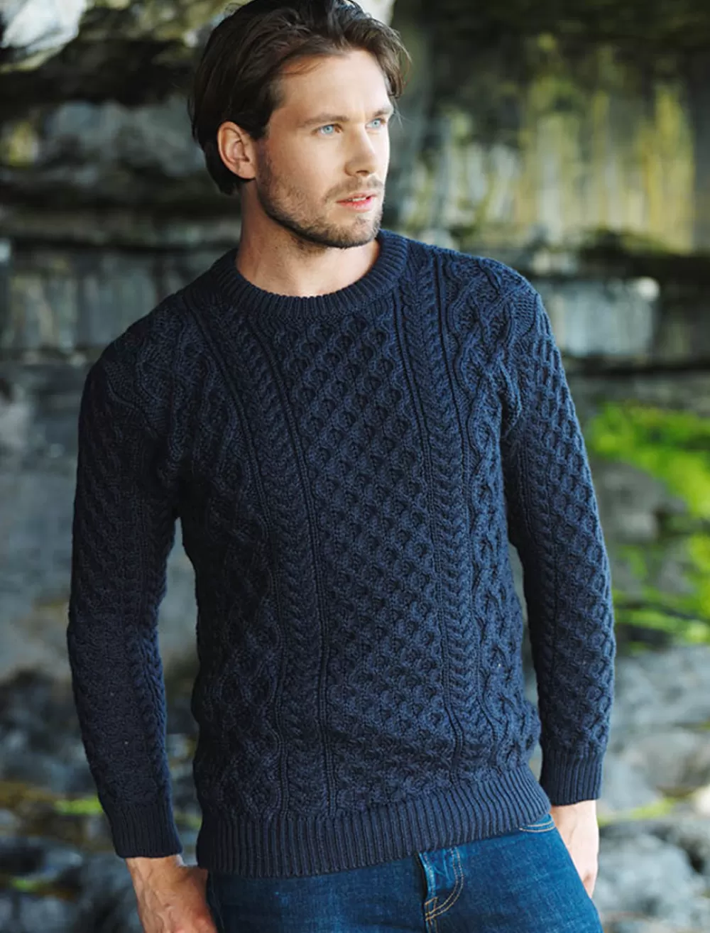 Outlet Heavyweight Merino Wool Aran Sweater Sweaters