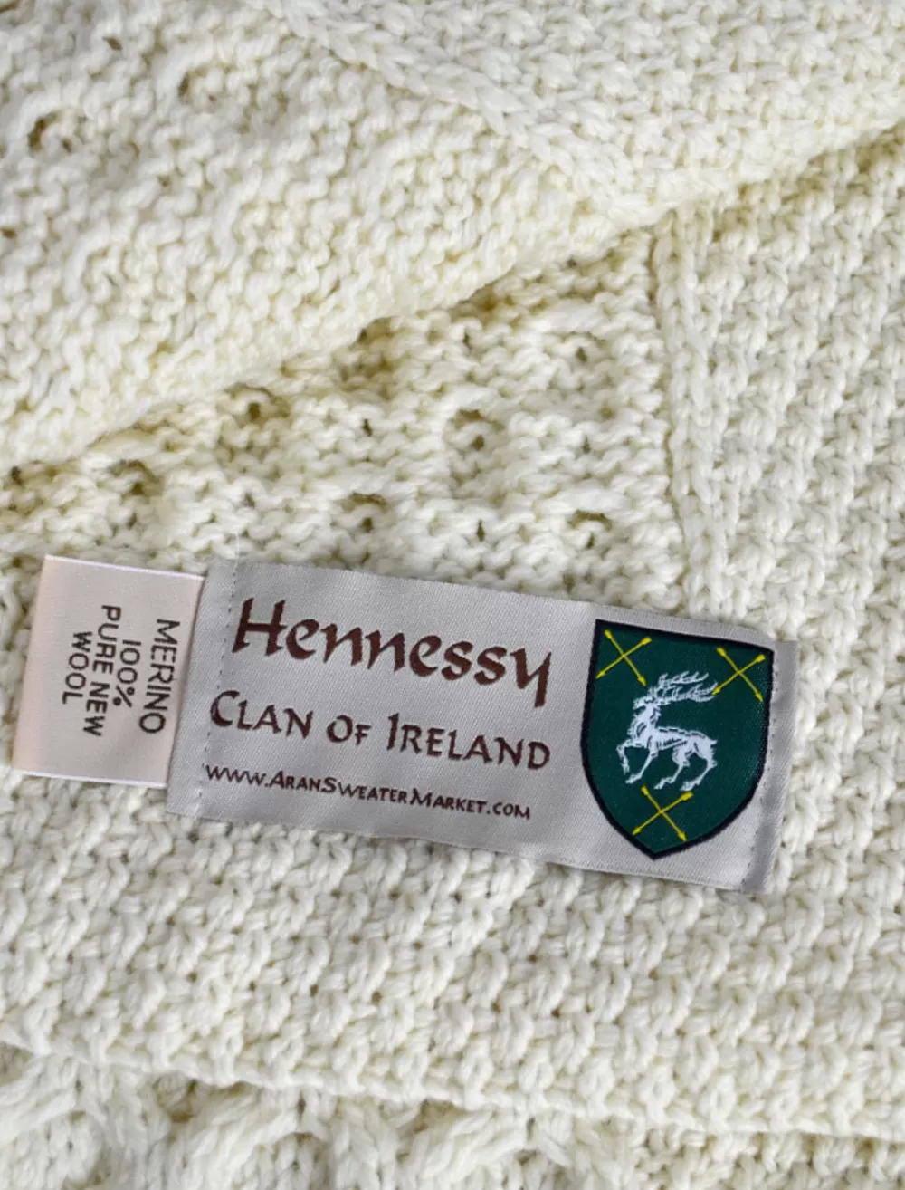 Online Hennessy Clan Aran Throw Clan Throws