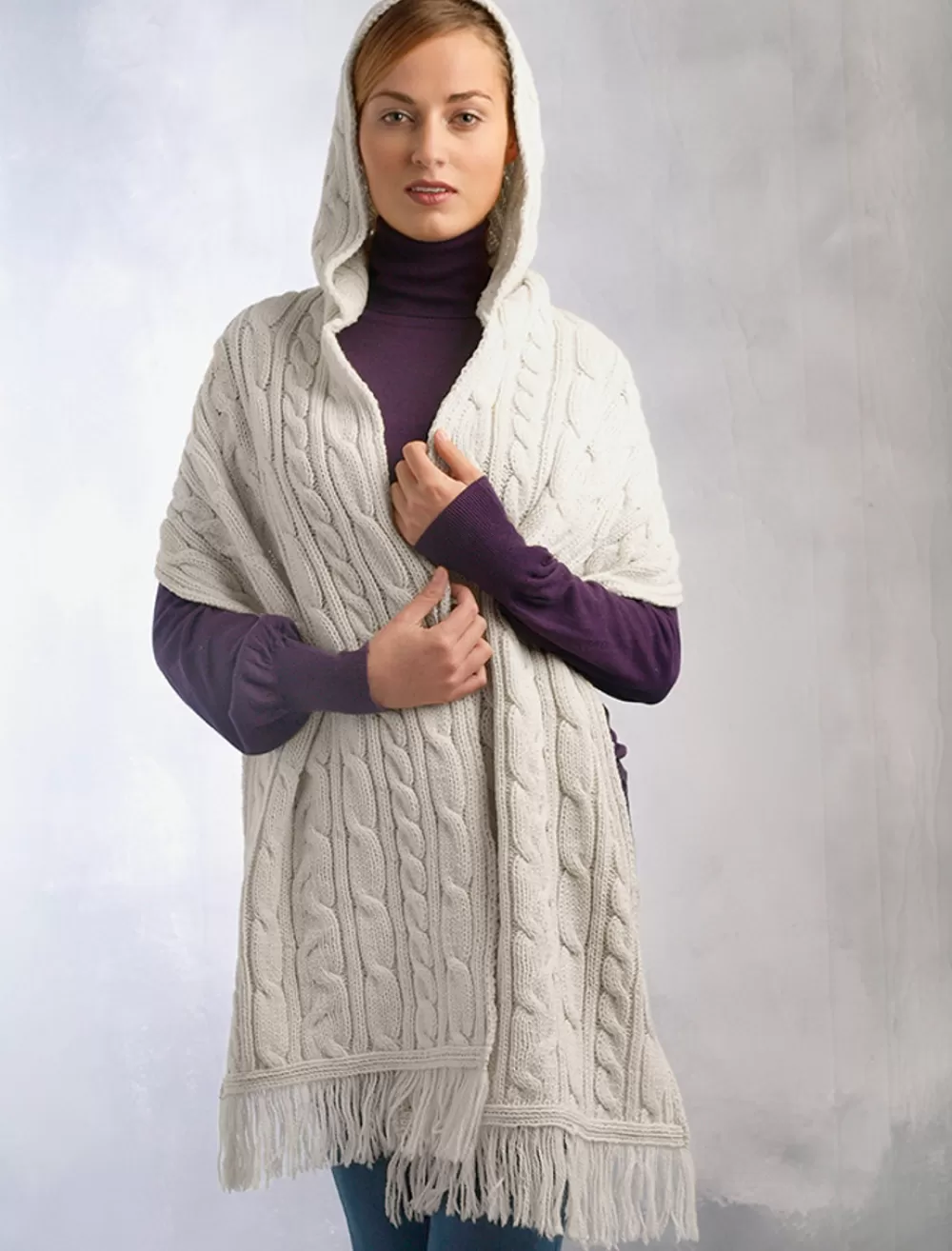 Sale Hooded Scarf Shawl Women Knitted Wool Scarves | Ponchos, Capes & Shawls