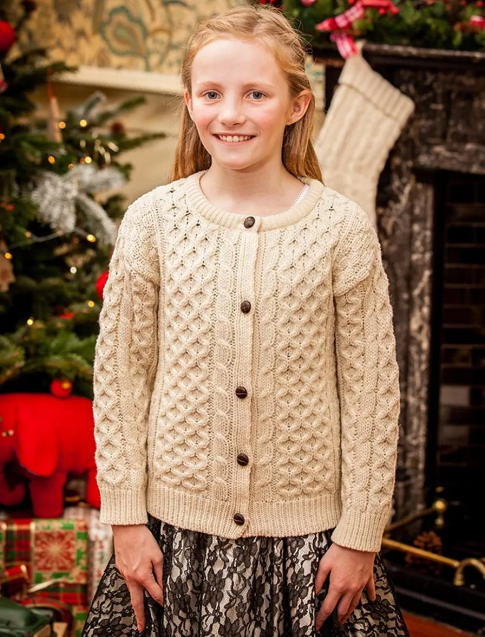 Best Sale Kid's Traditional Aran Merino Wool Cardigan Kids Sweaters, Cardigans & Jackets