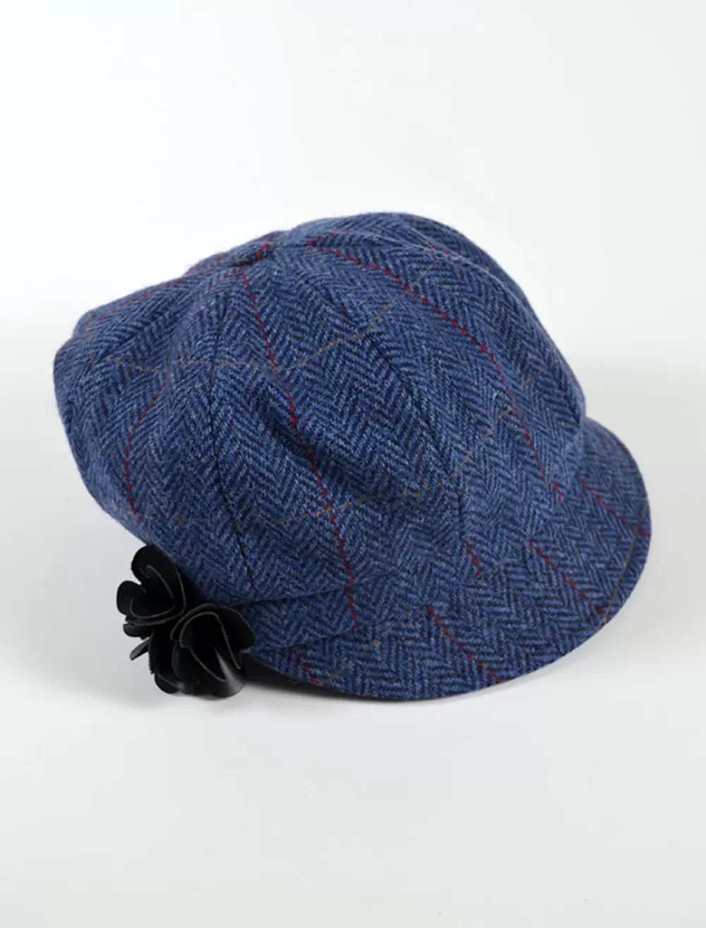 Clearance Ladies Tweed Newsboy Hat - Denim Women Caps & Hats