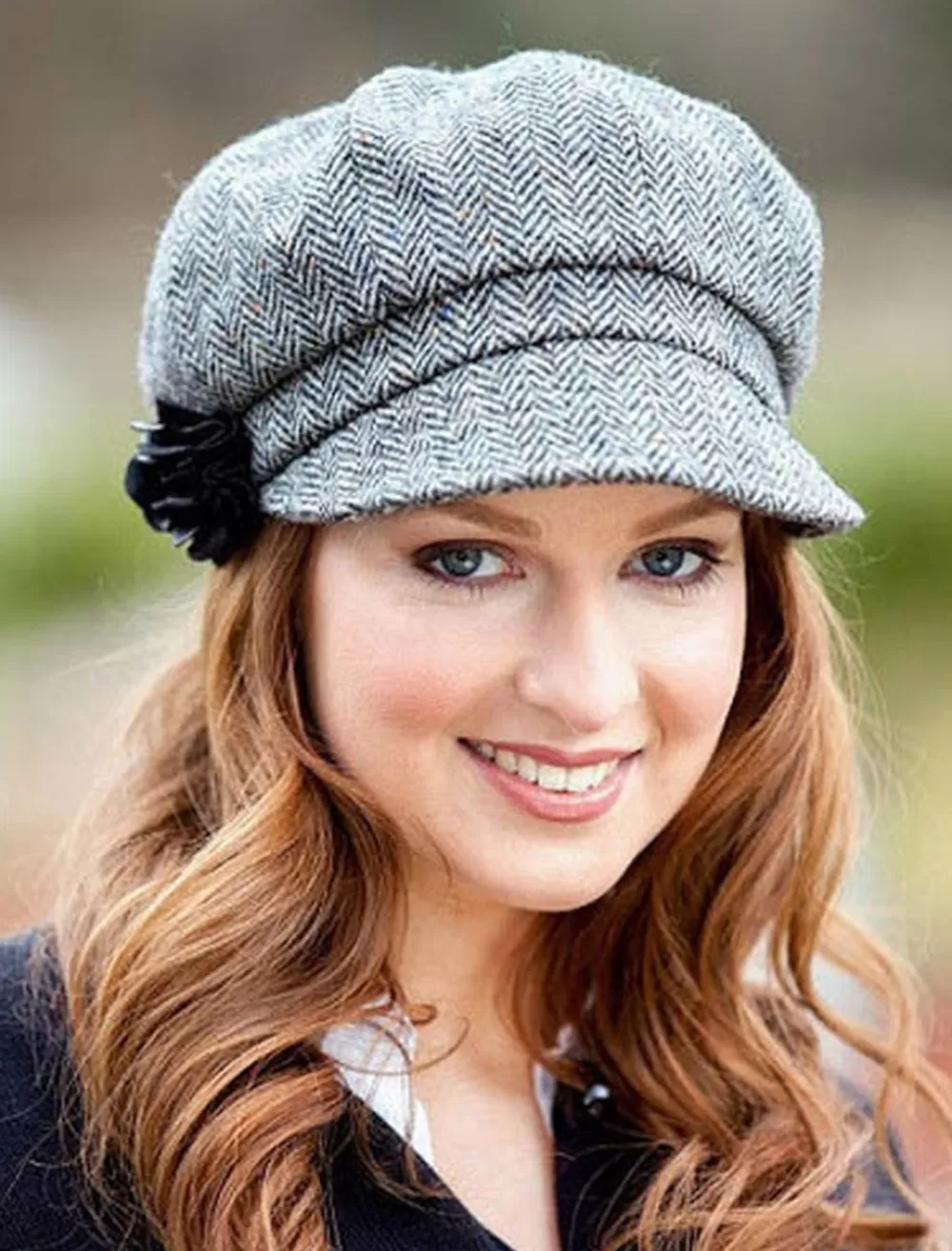 Best Sale Ladies Tweed Newsboy Hat - Grey Women Caps & Hats