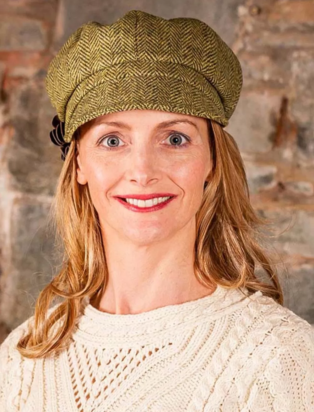 Discount Ladies Tweed Newsboy Hat - Light Brown Women Caps & Hats