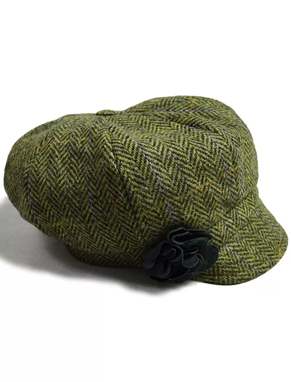 Best Ladies Tweed Newsboy Hat - Light Green Plaid Women Caps & Hats