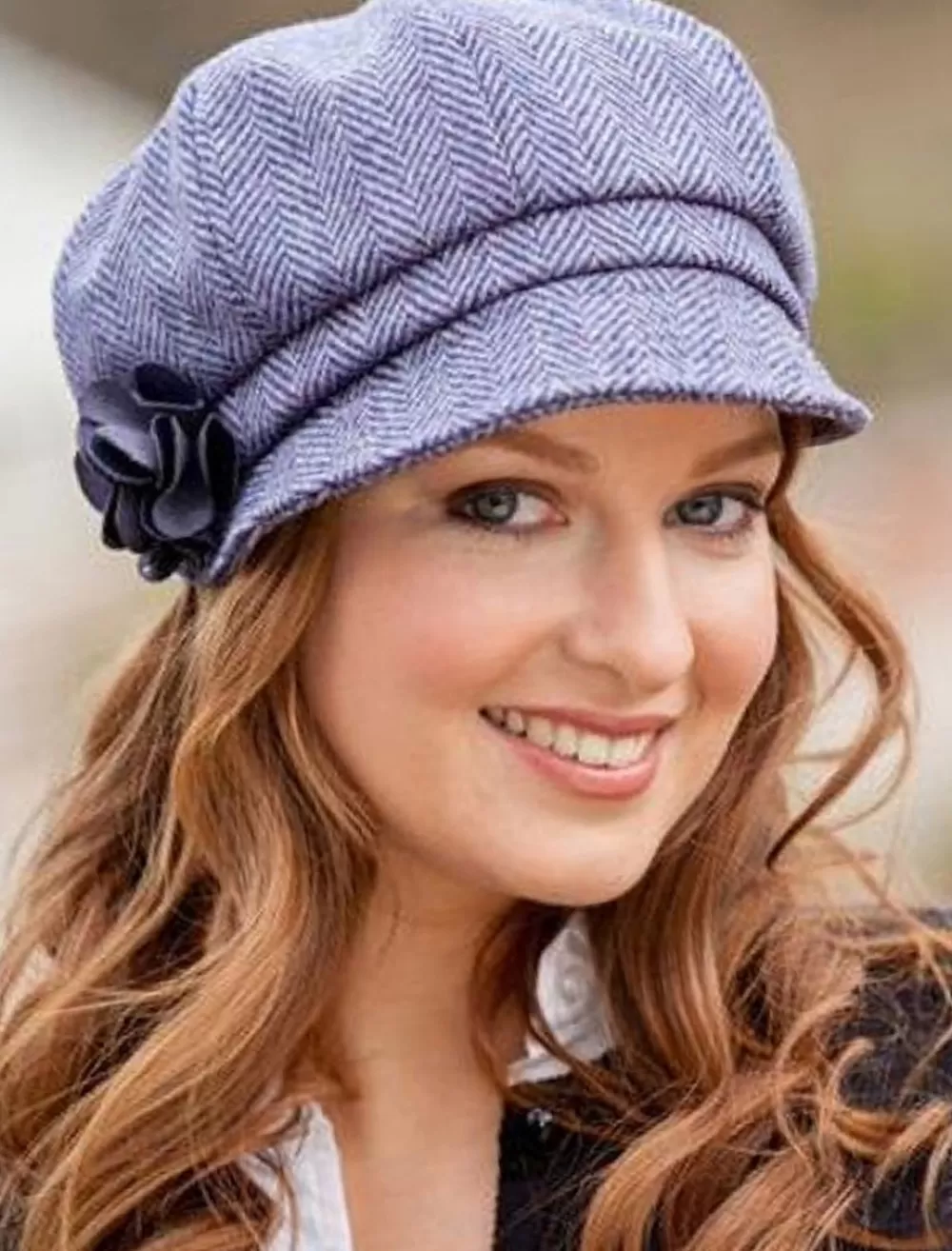 Best Sale Ladies Tweed Newsboy Hat - Lilac Women Caps & Hats