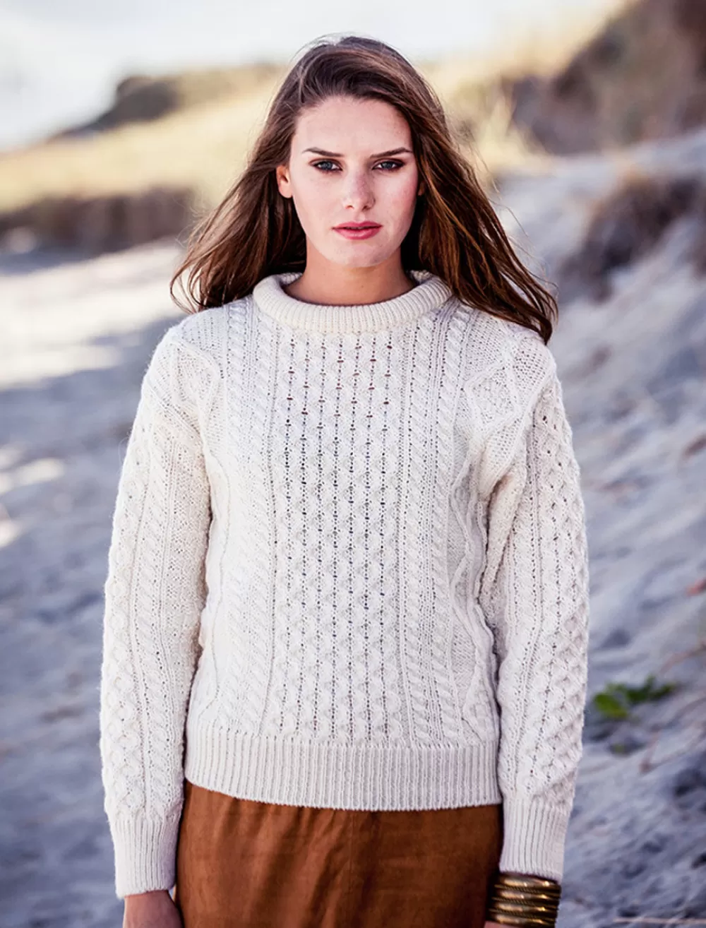 Hot Lightweight Traditional Aran Wool Sweater Women Sweaters