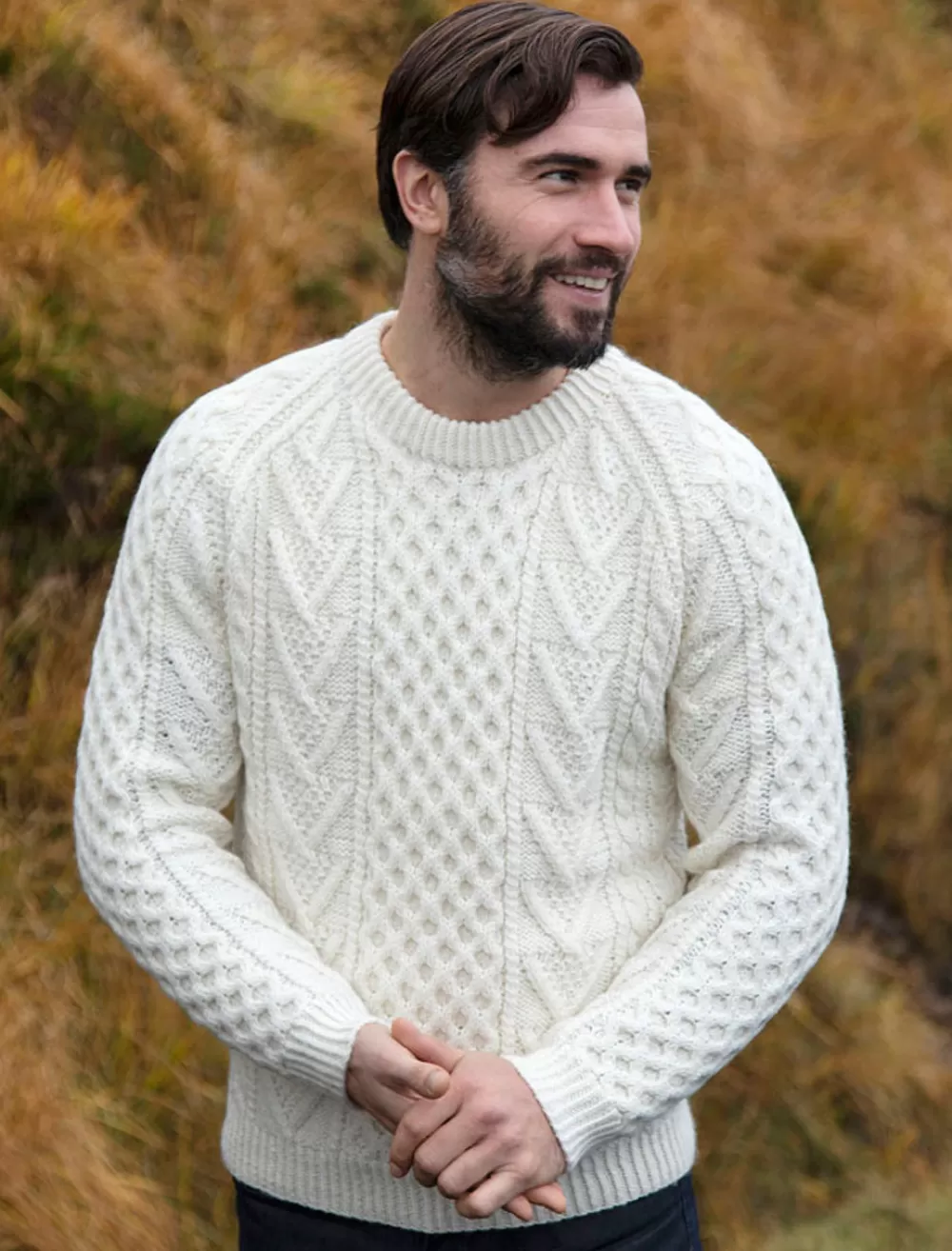 New Mens Hand-knit Chevron Stitch Sweater Sweaters