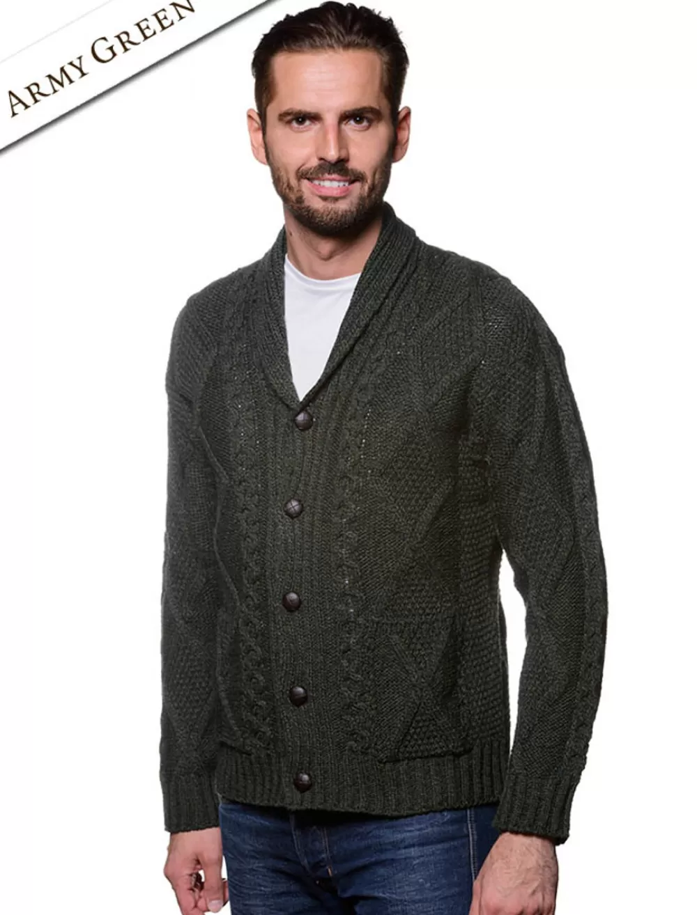 Flash Sale Men's Shawl Neck Diamond Cardigan Cardigans, Jackets & Coats