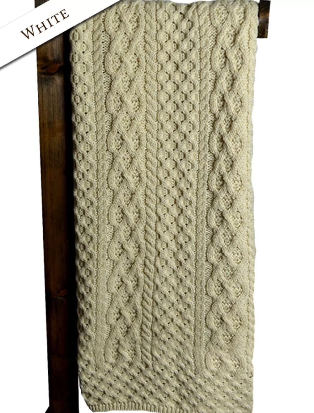 Clearance Merino Aran Throw Knitted Wool Throws