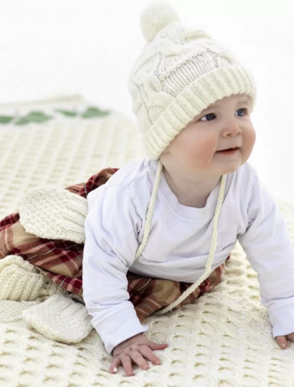 Store Merino Shamrock Baby Throw Kids Baby Blankets & Throws | Knitted Wool Throws