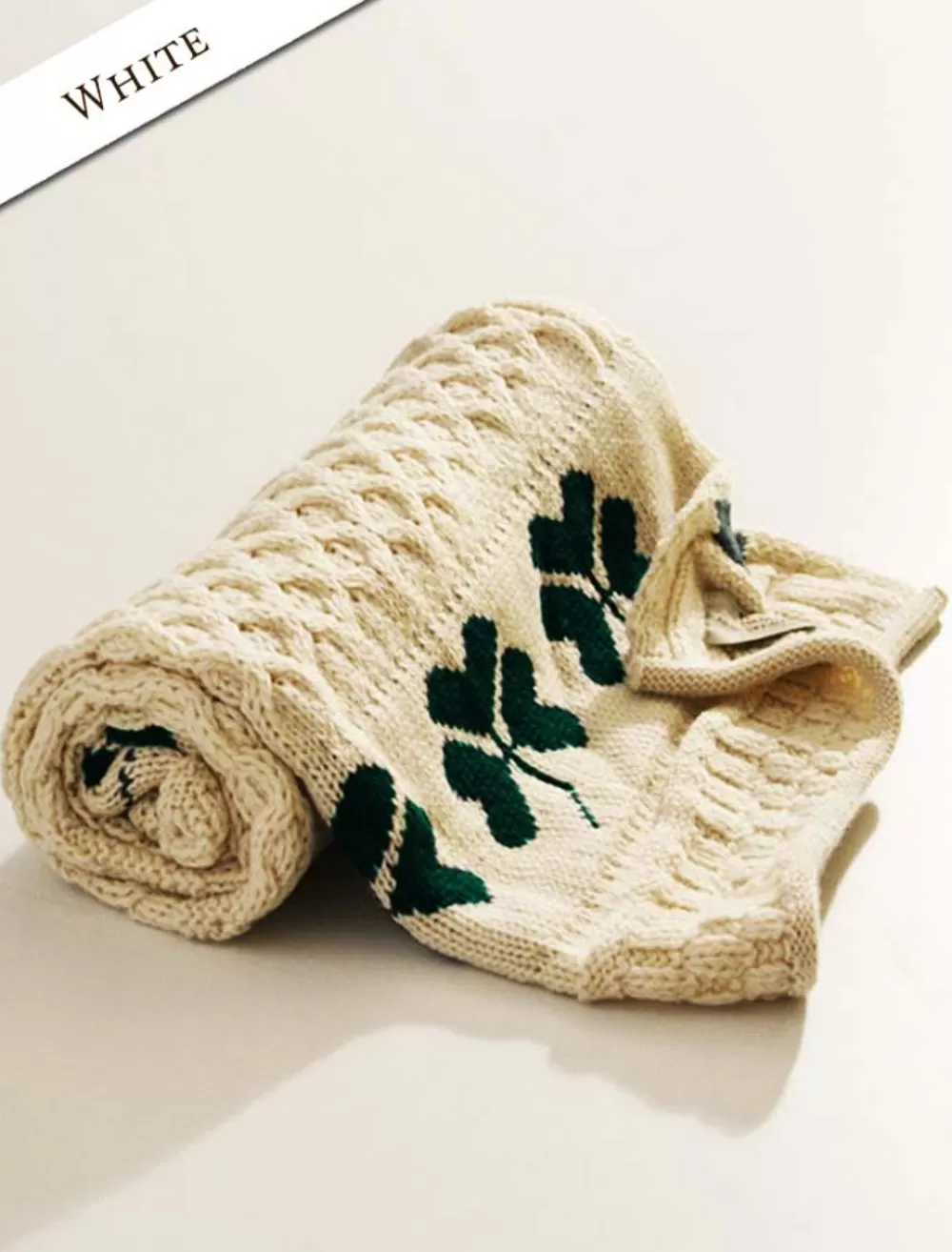 Store Merino Shamrock Baby Throw Kids Baby Blankets & Throws | Knitted Wool Throws