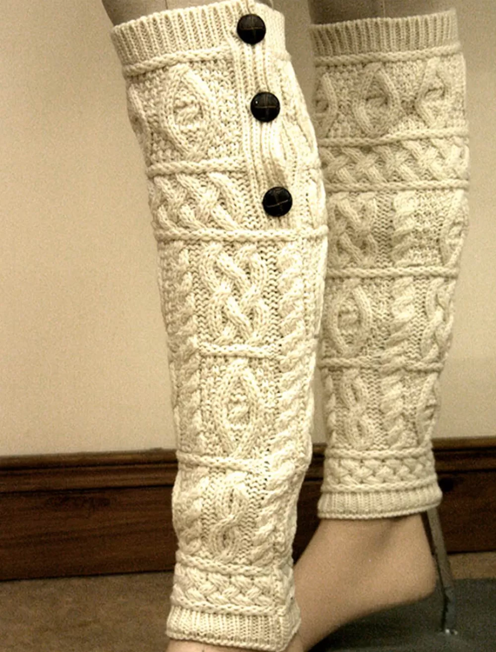 Shop Merino Wool Aran Leg Warmers Women Irish Wool Socks & Slippers