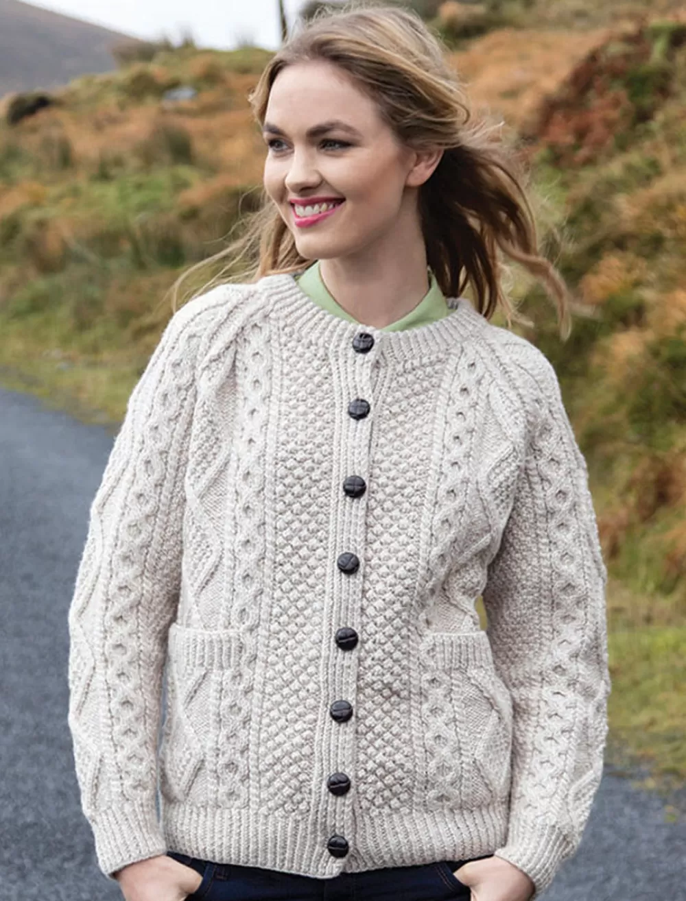 Cheap Premium Handknit Merino Lumber Jacket Women Cardigans, Jackets & Coatigans