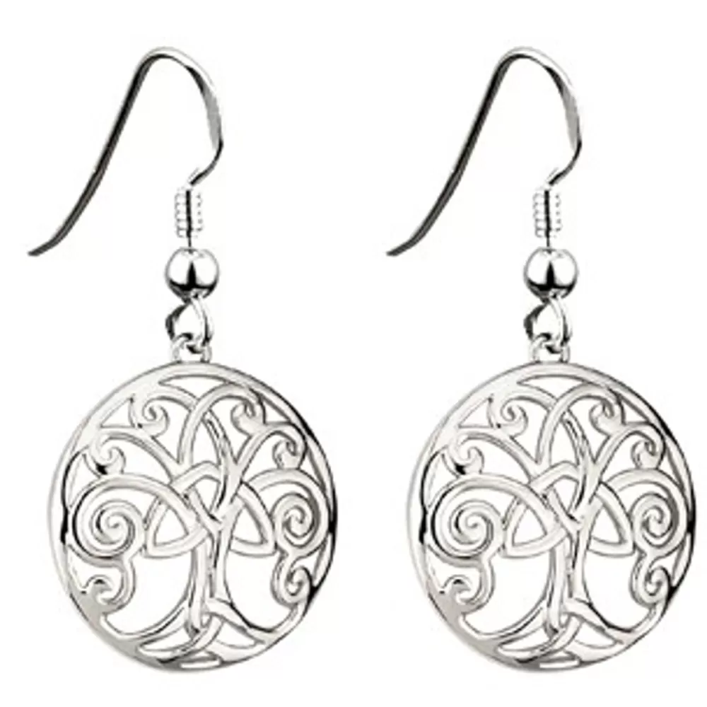 Flash Sale Rhodium Plated Tree of Life Earrings Women Jewelry | Jewelry