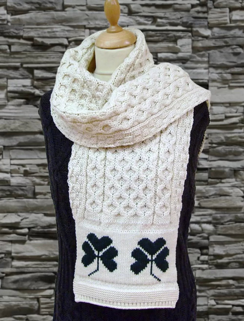 Discount Shamrock Merino Wool Scarf Women Knitted Wool Scarves | Knitted Wool Scarves