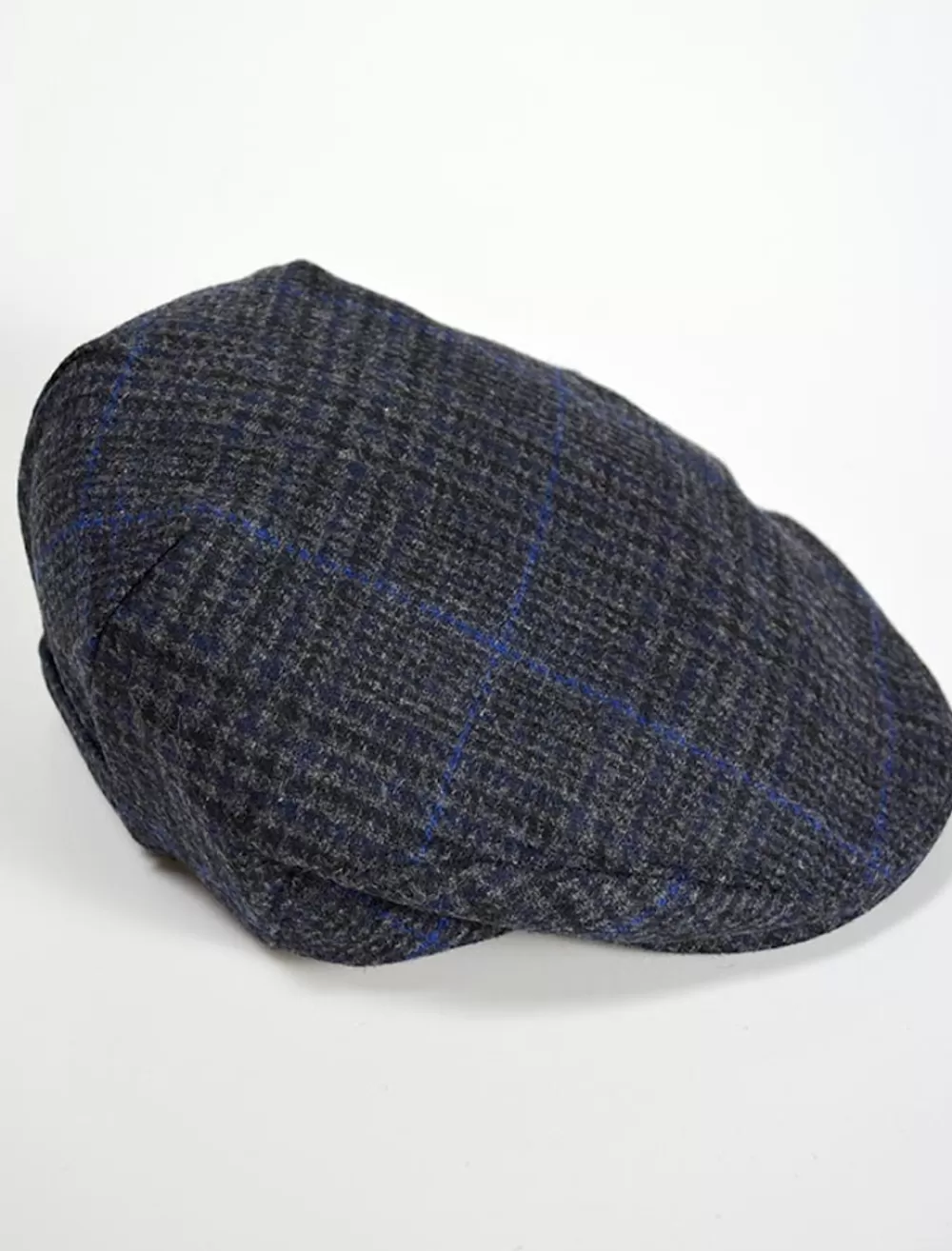 Shop Trinity Tweed Flat Cap - Charcoal with Blue Irish Flat Caps