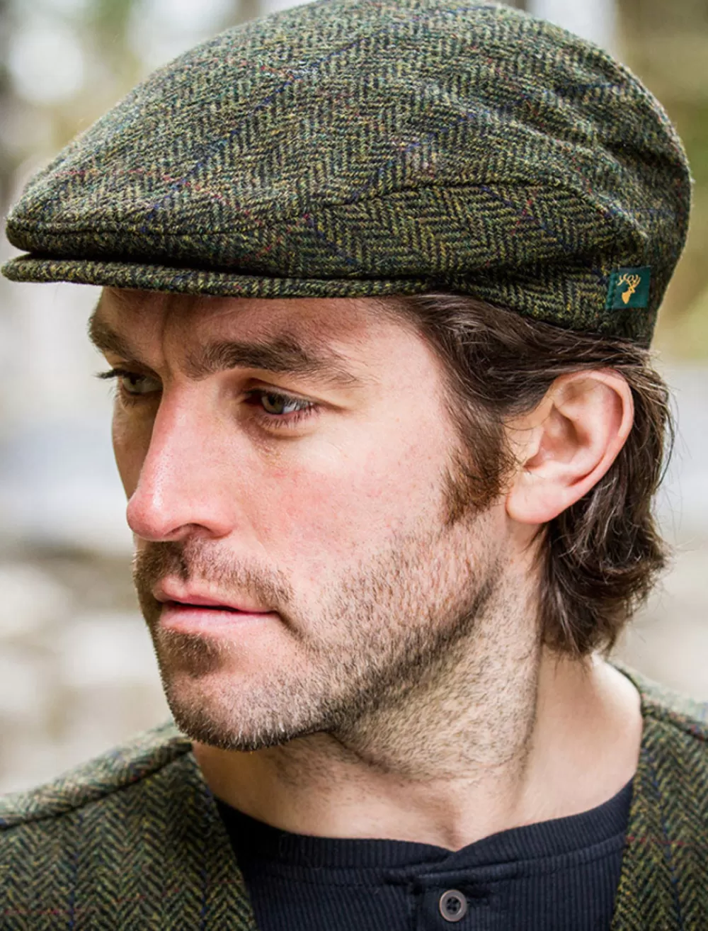 Fashion Trinity Tweed Flat Cap - Green Irish Flat Caps