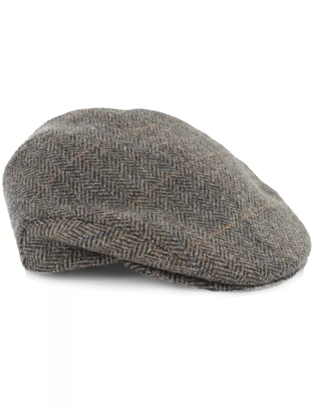 Cheap Trinity Tweed Flat Cap - Grey with Tan Irish Flat Caps