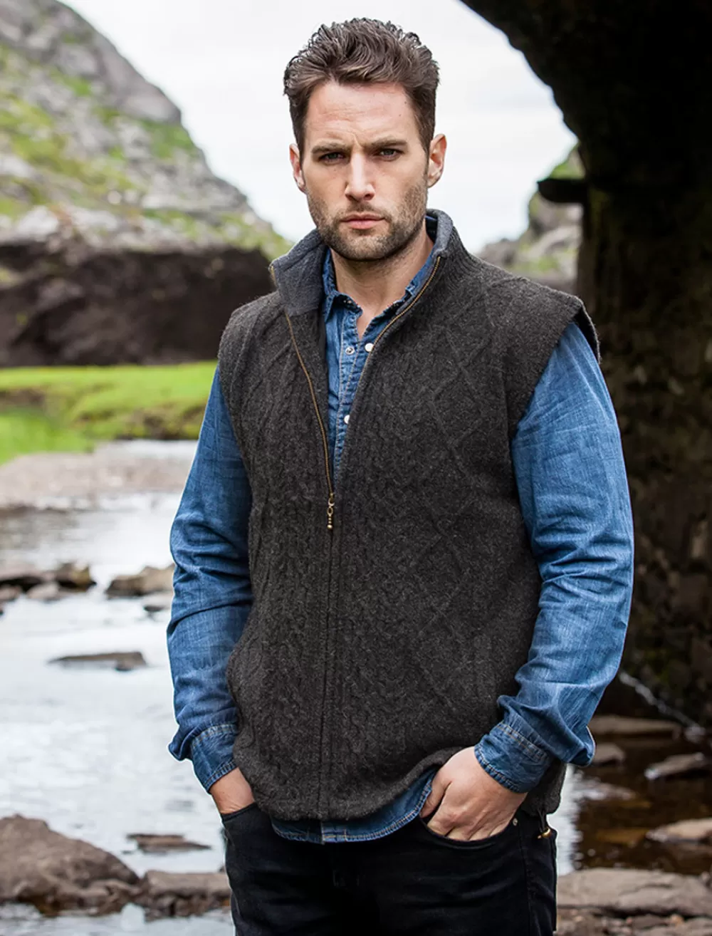 Cheap Windproof Aran Style Bodywarmer Cardigans, Jackets & Coats