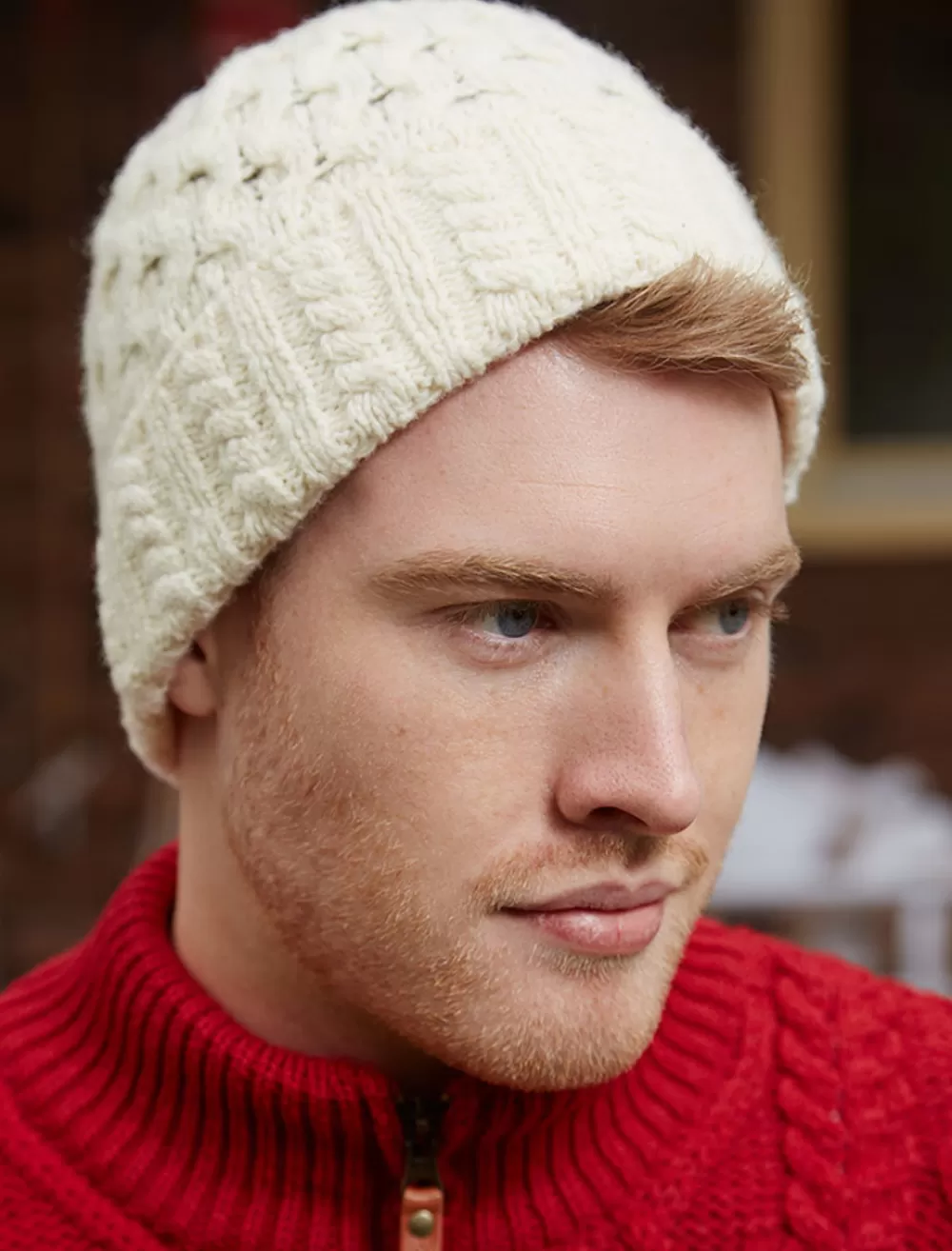 New Wool Cashmere Aran Honeycomb Hat Irish Wool Hats